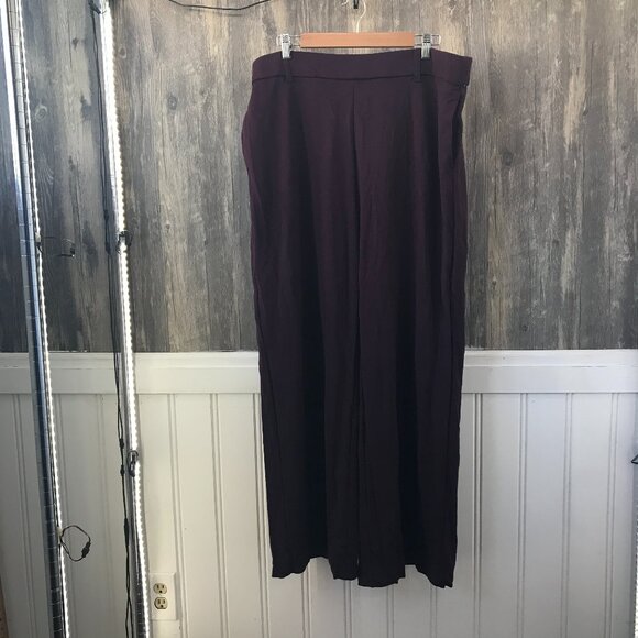 Lee pull-on plum soft wide leg dressy pants size 20W - Picture 1 of 3